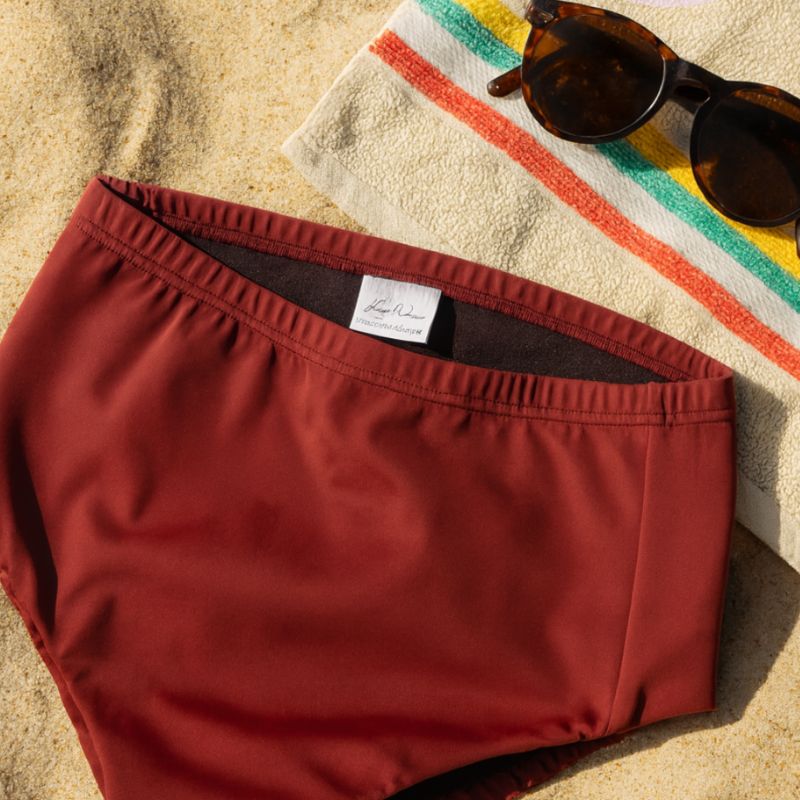 Girls’ Period Swim Pants – Leakproof Reusable Swimwear for Period Protection | Kenya Red Kes-Vir