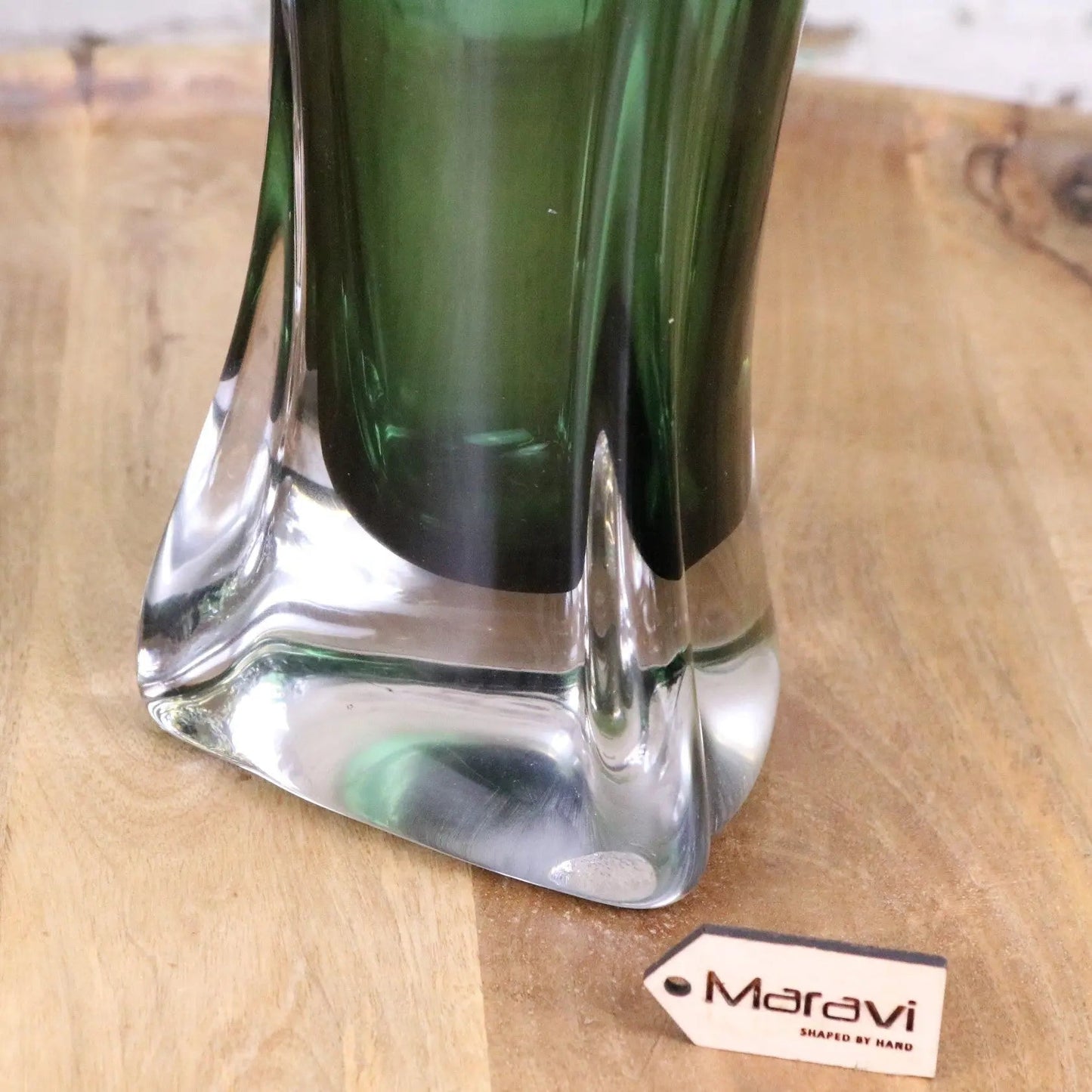 Kesira Luxury Tall Green Glass Vase