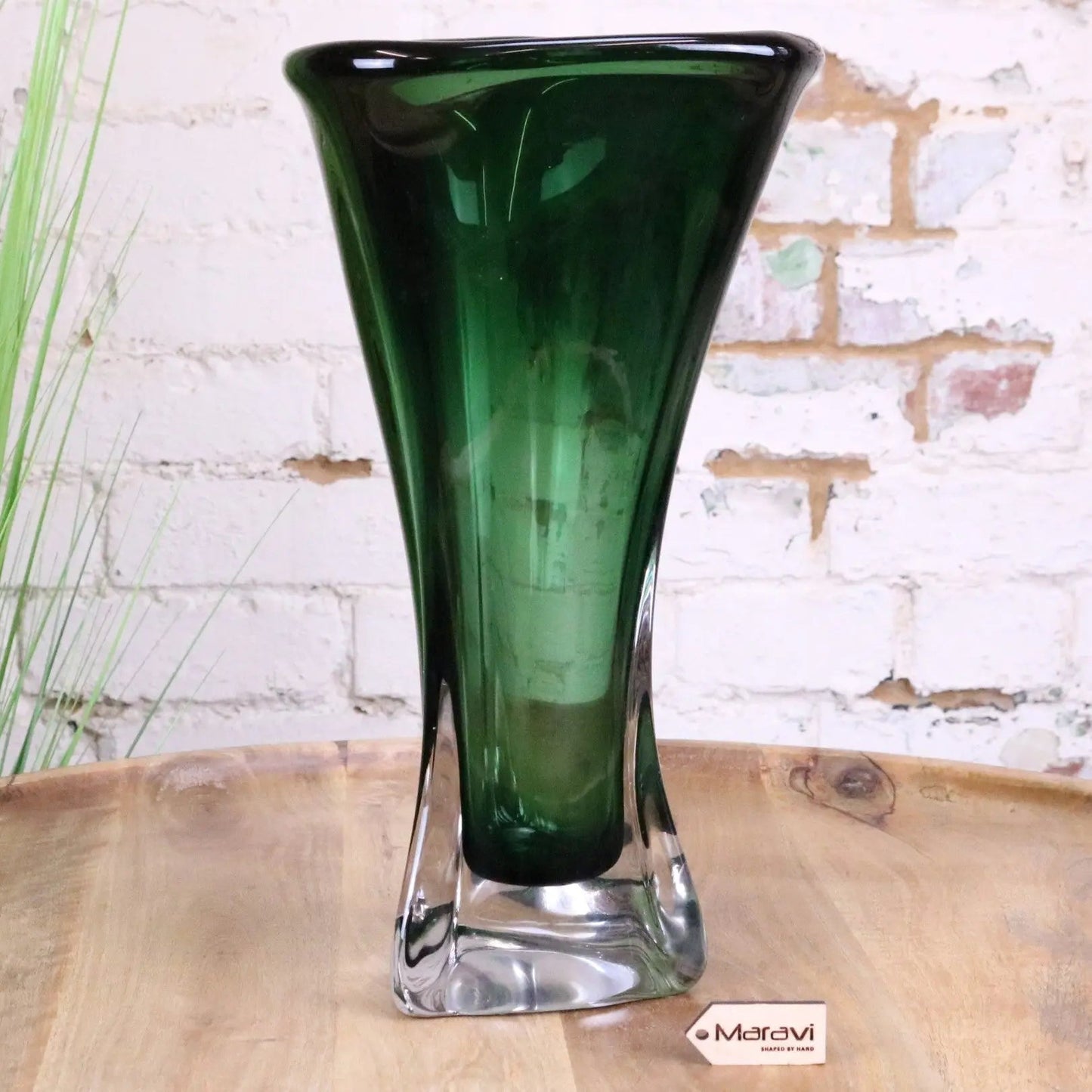 Kesira Luxury Tall Green Glass Vase