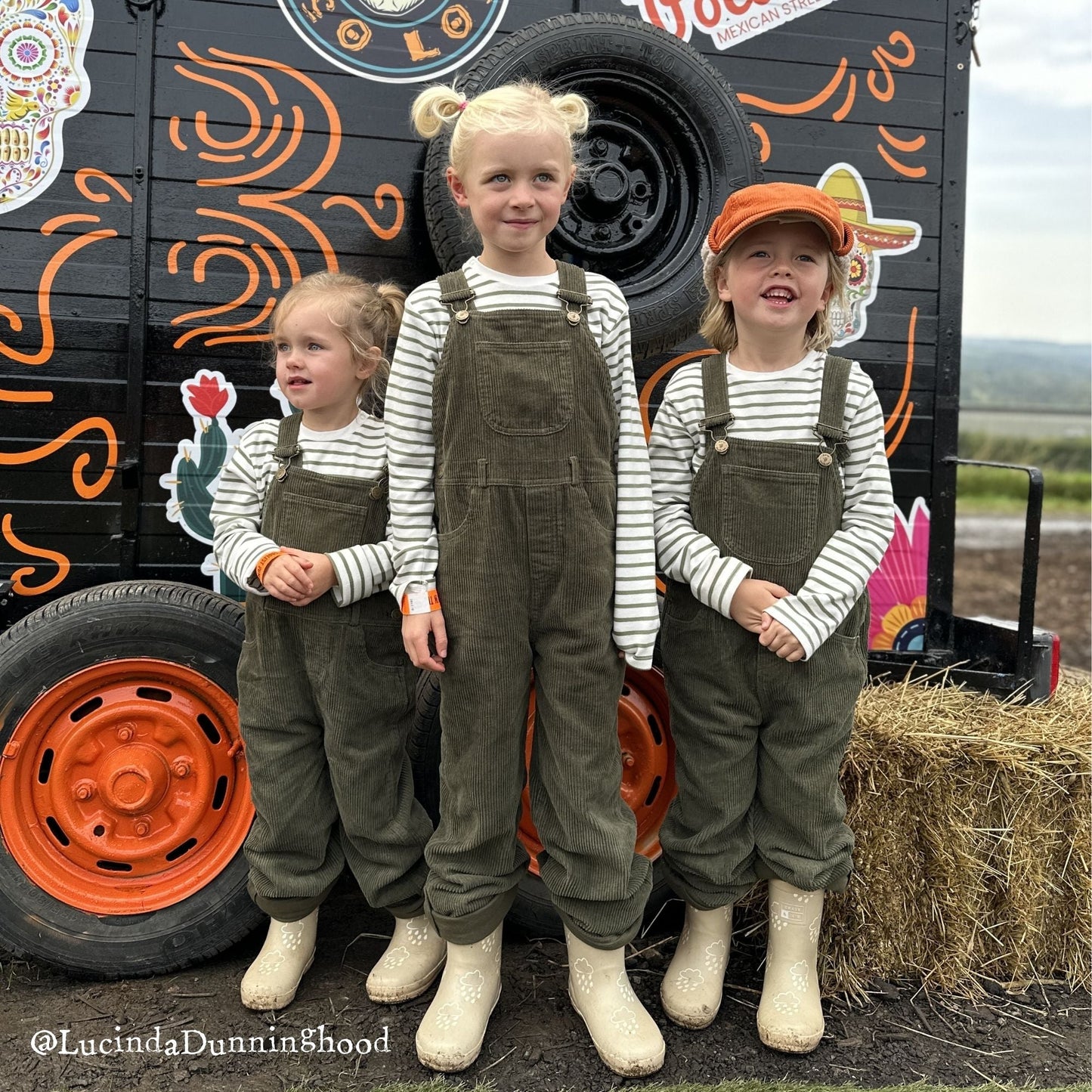 Khaki Chunky Cord Dungarees