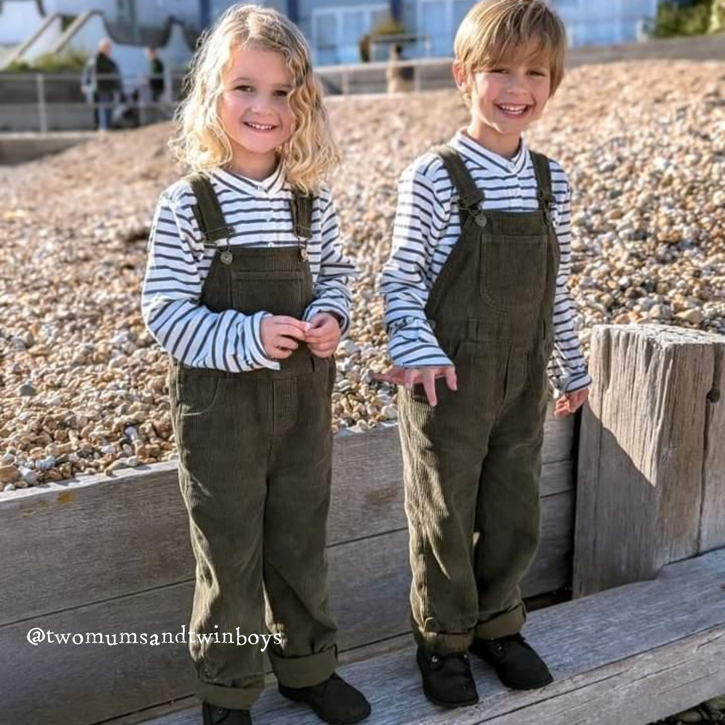 Khaki Chunky Cord Dungarees