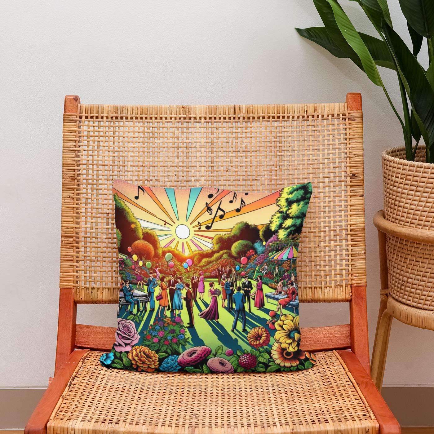 Pop Art Garden Soirée Cotton Cushion