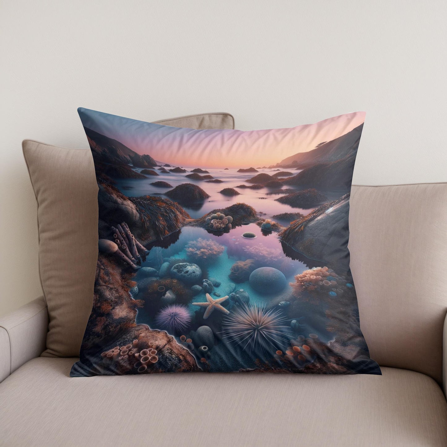 Twilight Shoreline Cotton Cushion