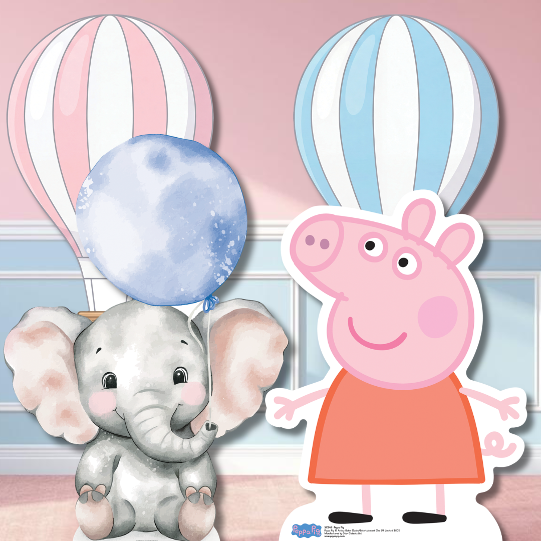 SC4892 Pink Hot Air Balloon Cardboard Cutout Height 92cm