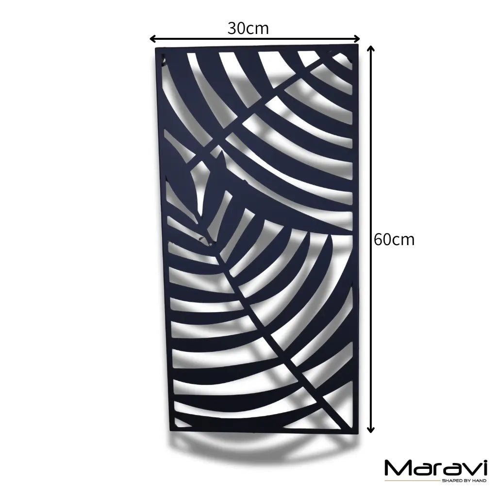 Kireta Metal Black Wall Art Leaf Design