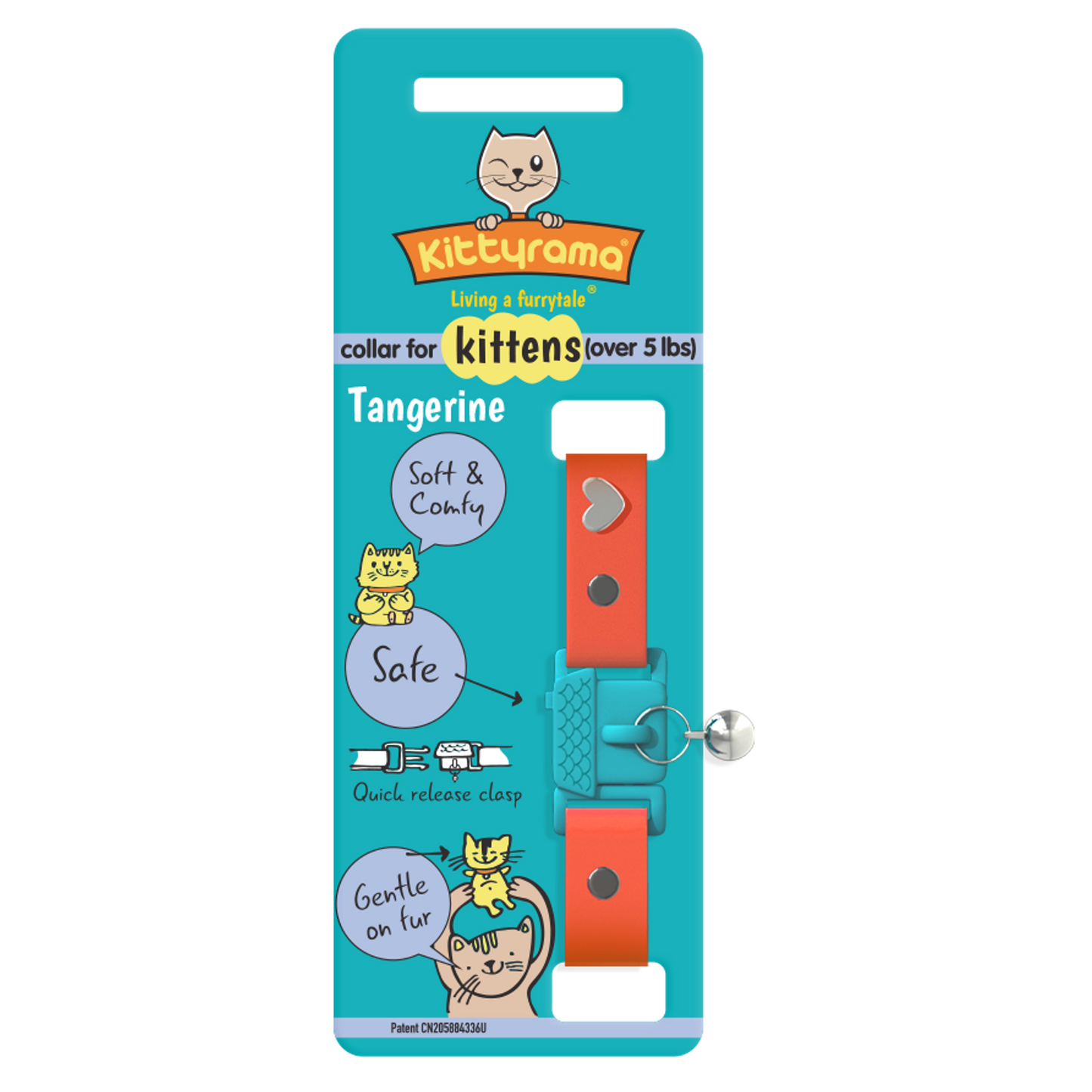 KITTYRAMA KITTEN TANGERINE COLLAR - Soft, Lightweight, Quick Release Breakaway