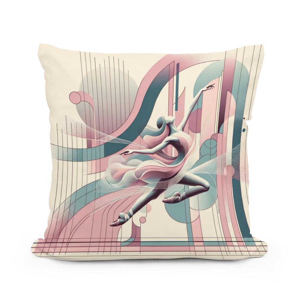 Rhythmic Whispers: Pastel Pulse Cotton Cushion