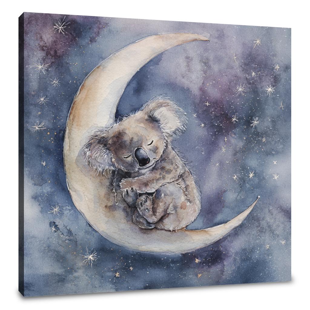 Sleepy Koala Moonlit Canvas
