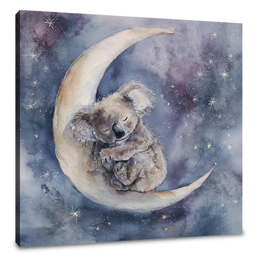 Sleepy Koala Moonlit Canvas
