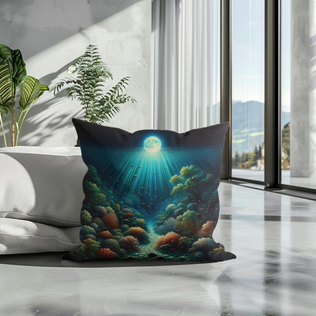 Moonlit Reef Cotton Cushion