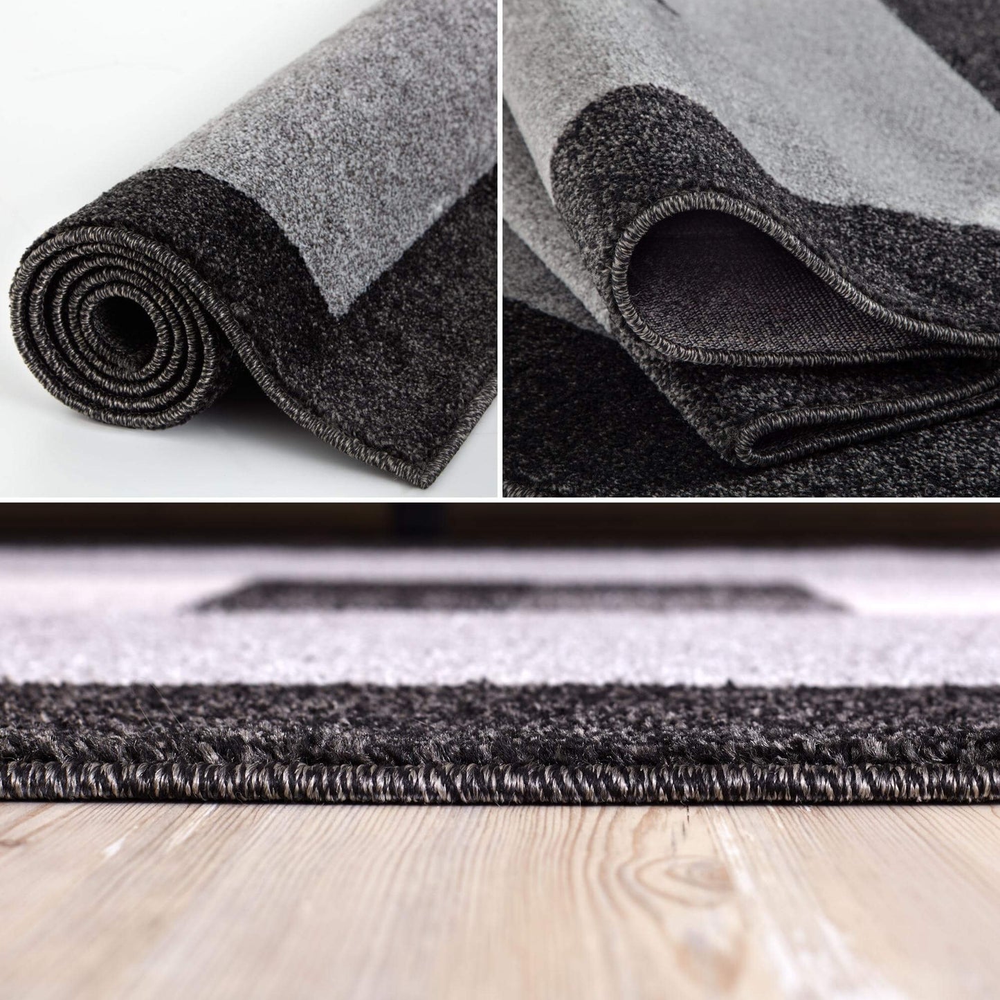 Ephesus Grey Black Rug | 7439GB