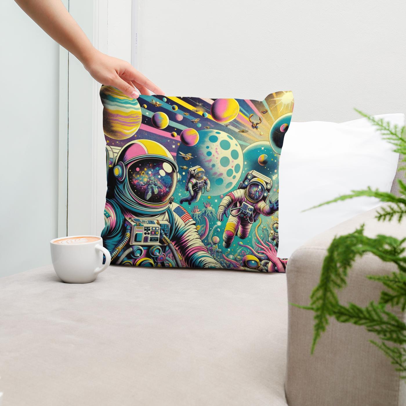 Cosmic Pop Odyssey Cotton Cushion