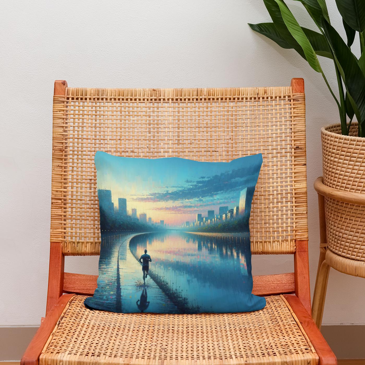 Summer Dawn Jog Serenity Cotton Cushion