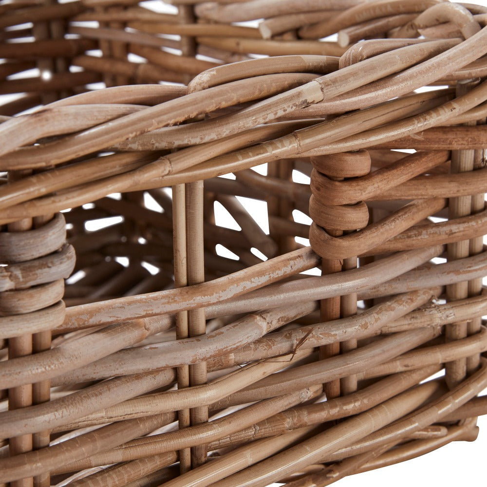 Set of 4 Rectangular Kubu Rattan Storage Baskets