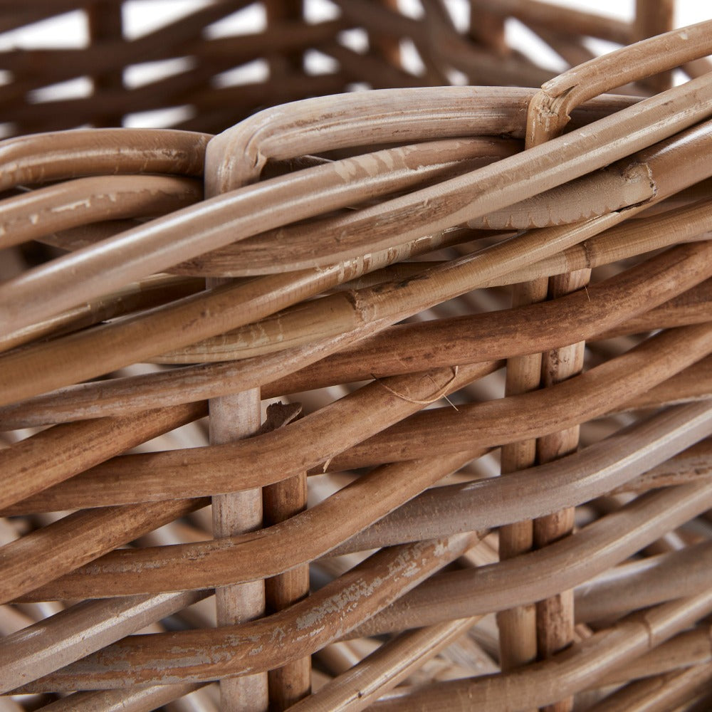 Set of 4 Rectangular Kubu Rattan Storage Baskets