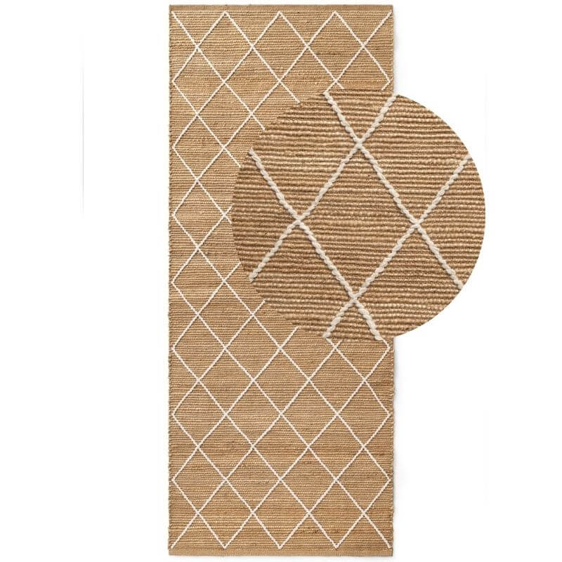 Jute Rug Kunu Natural Handwoven Diamond Design