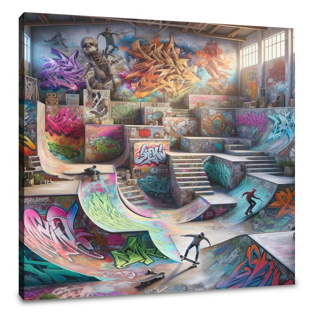 Hidden Skatepark Graffiti Haven Canvas