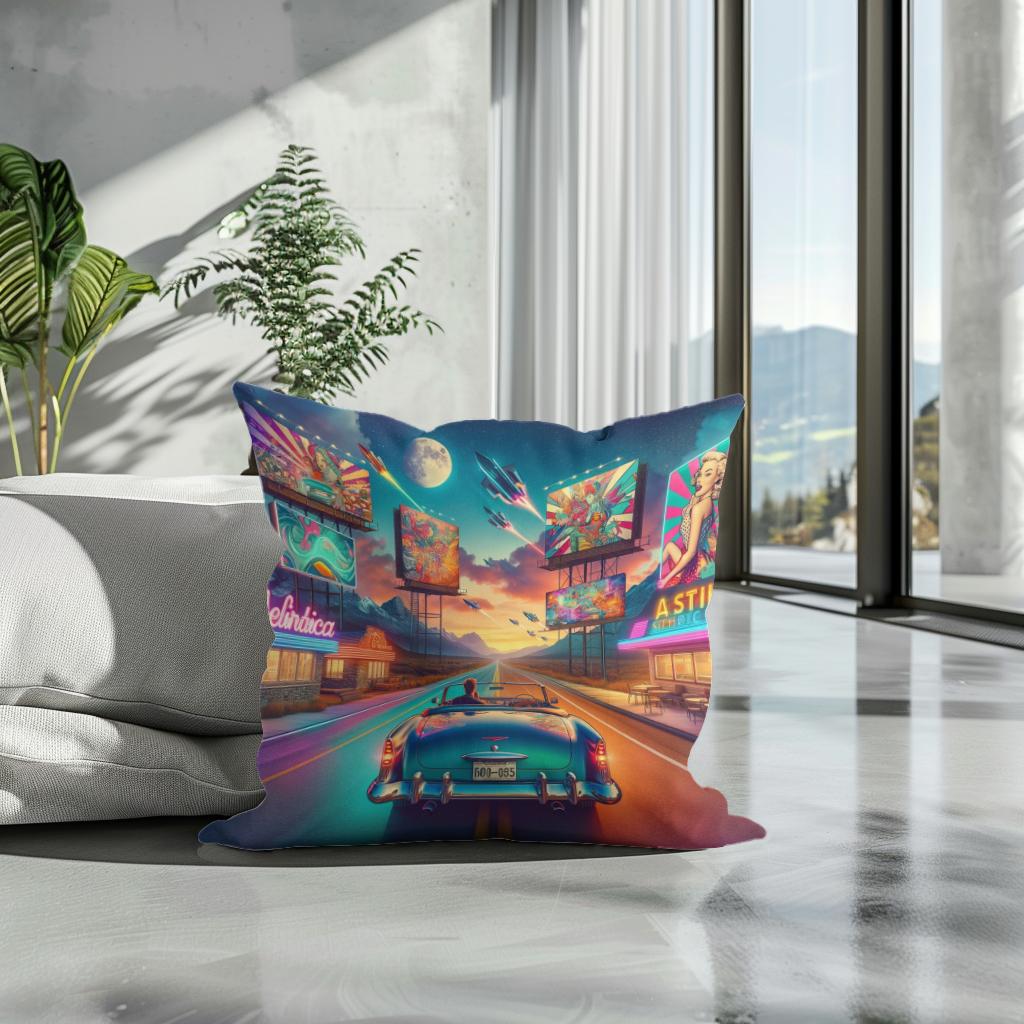 Timeless Highway Cotton Cushion