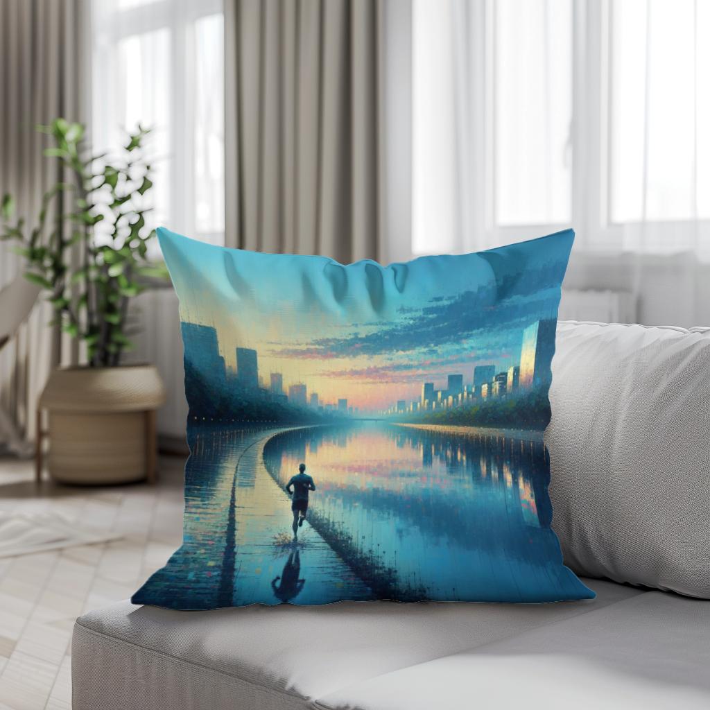 Summer Dawn Jog Serenity Cotton Cushion