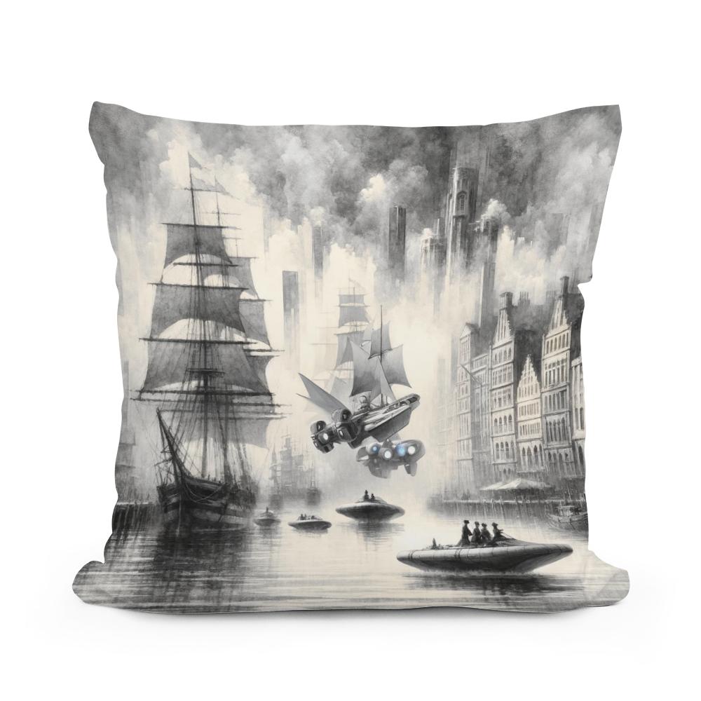 Timeless Harbor Echoes Cotton Cushion