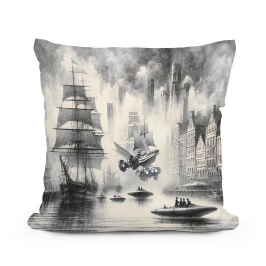 Timeless Harbor Echoes Cotton Cushion