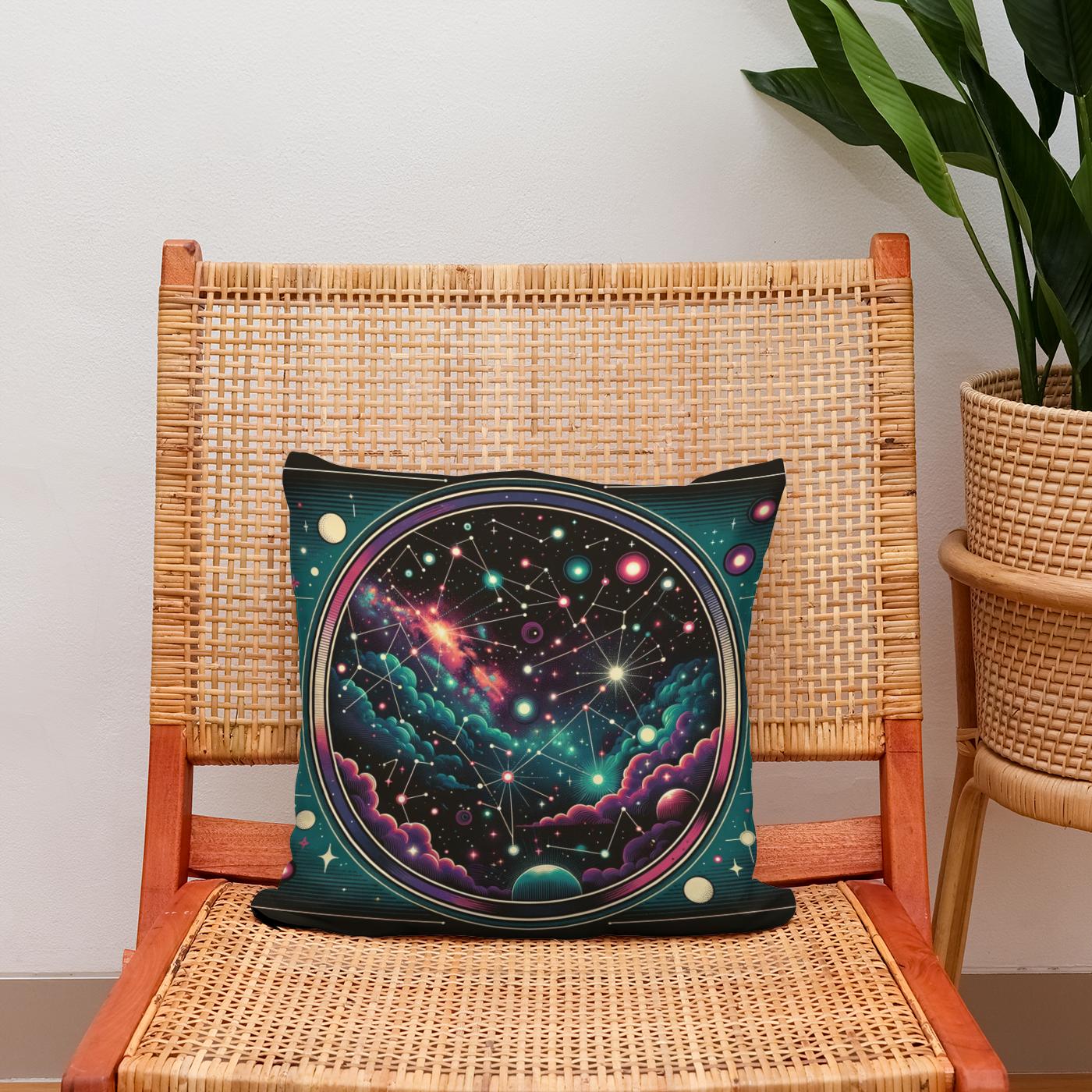 Neon Cosmos Pop Cotton Cushion