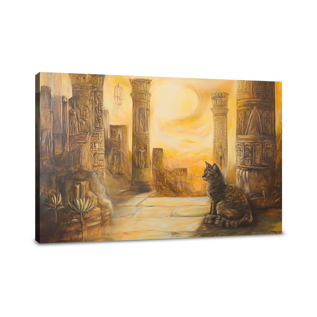 Majestic Feline Temple Canvas