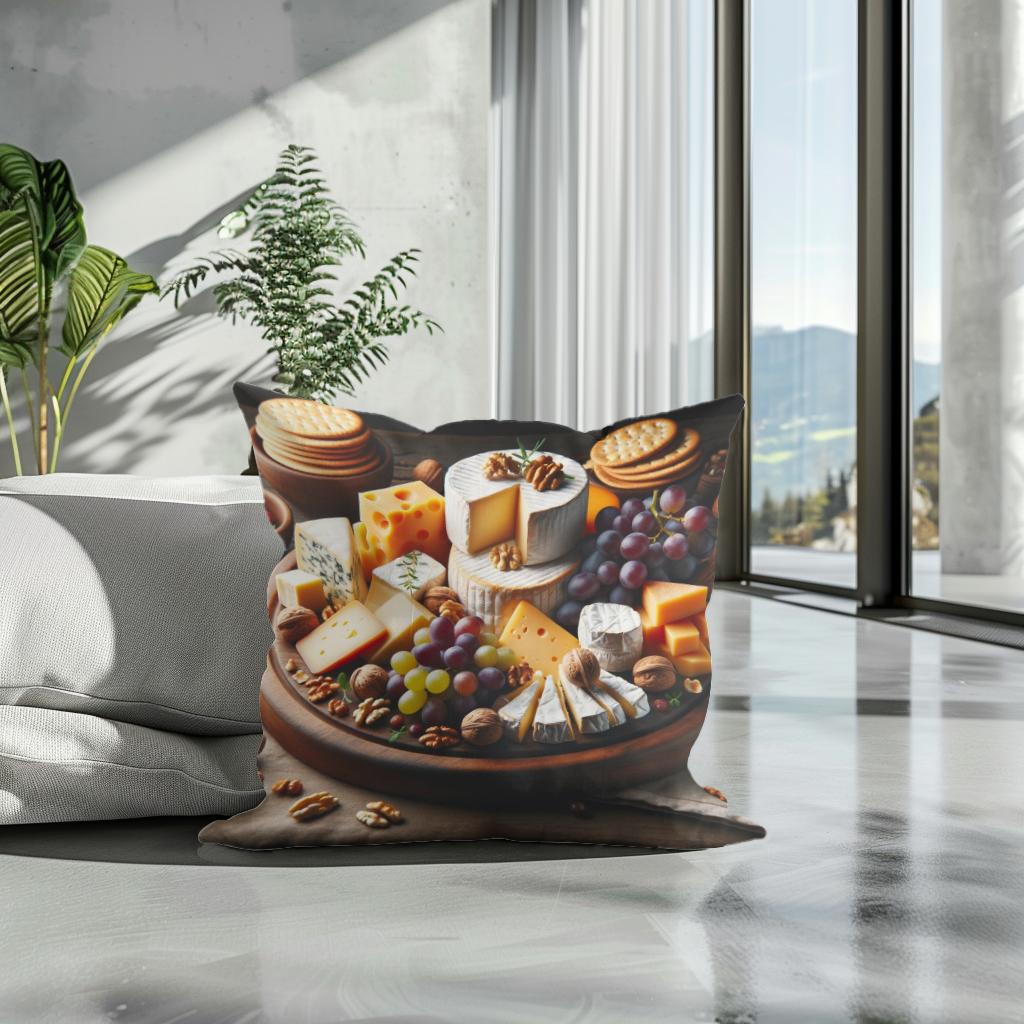 Gourmet Cheeseboard Cotton Cushion