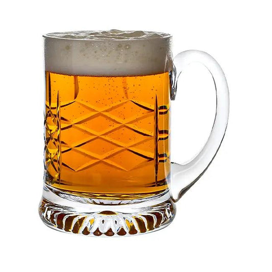 Handmade Crystal Cut Tankard - 0.565Ltr