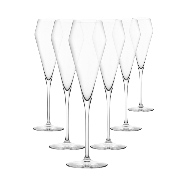 Edge Champagne Glass Flutes - 220ml - Set of 6