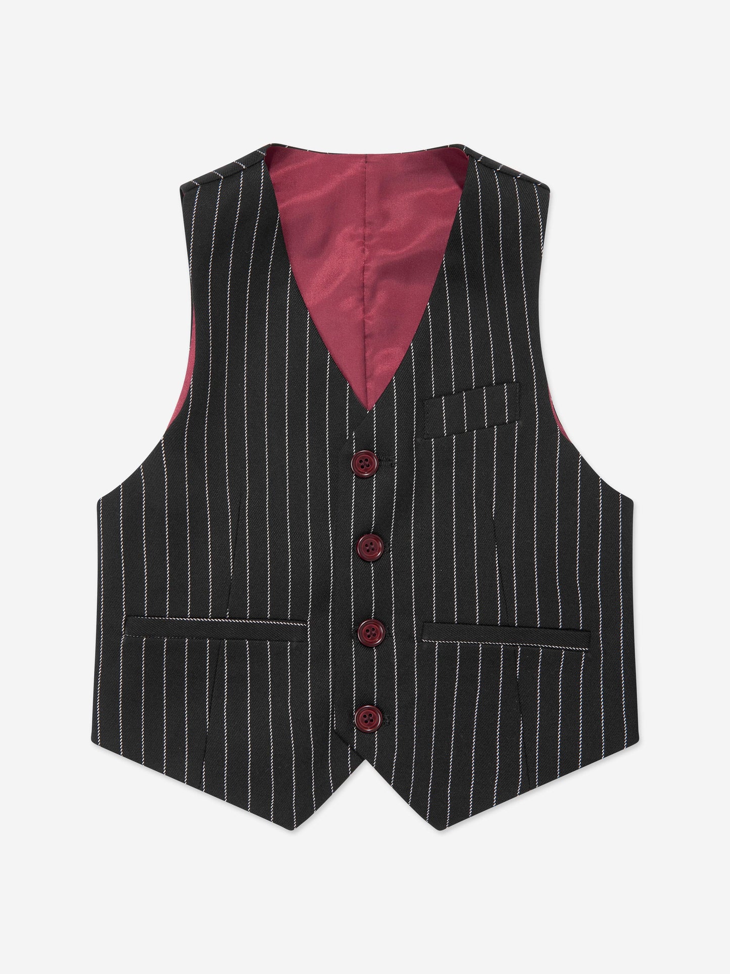 SUITLAB London Boys Striped 3 Piece Suit Set in Black