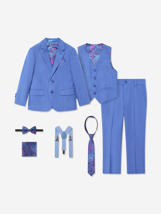 SUITLAB London Boys 7 Piece Suit Set in Blue