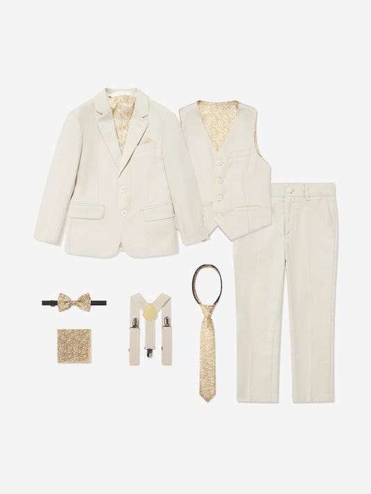 SUITLAB London Boys 7 Piece Suit Set in Beige