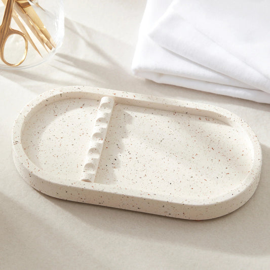 Oval Tool Tray - Natural Handmade Jesmonite