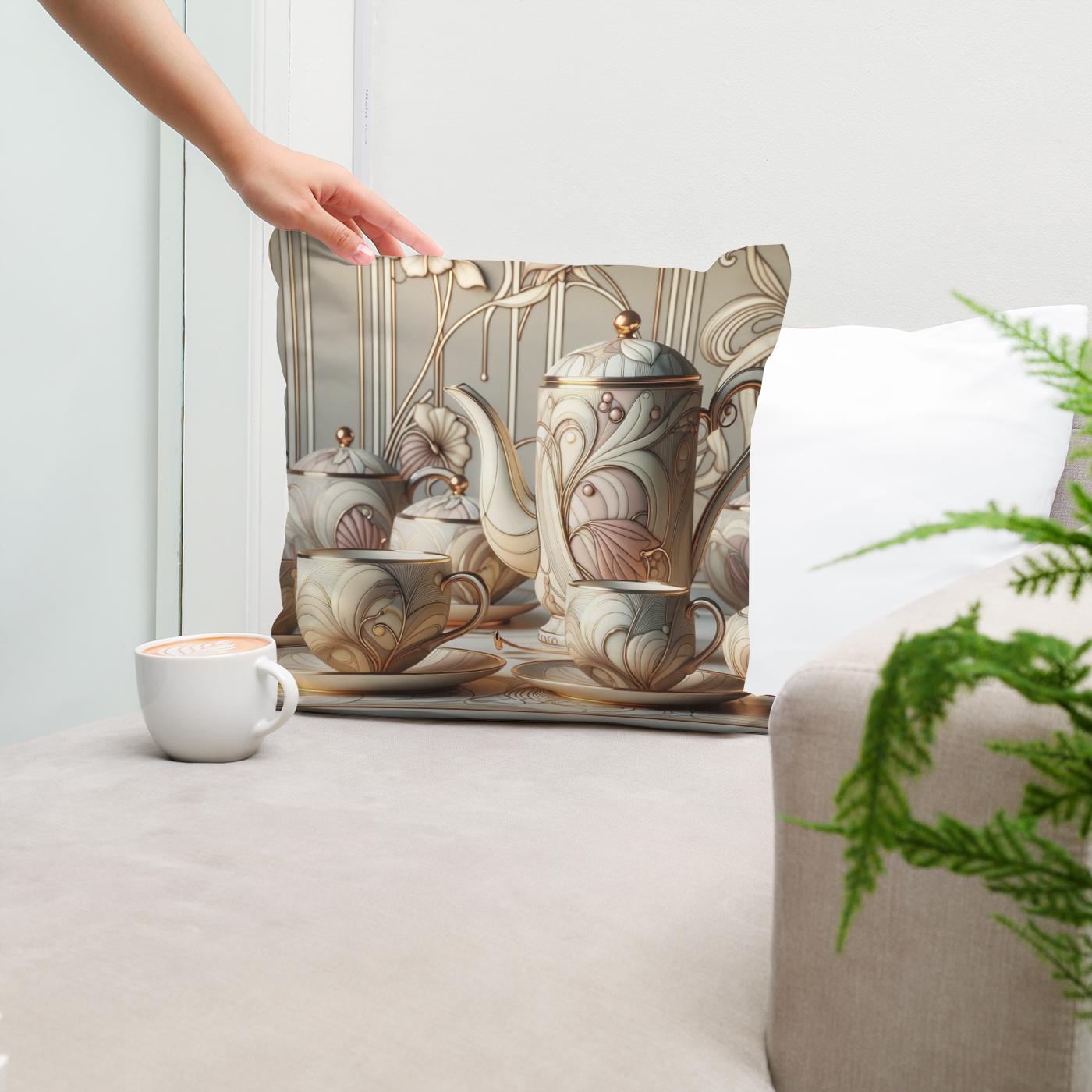 Art Nouveau Elegance Cotton Cushion