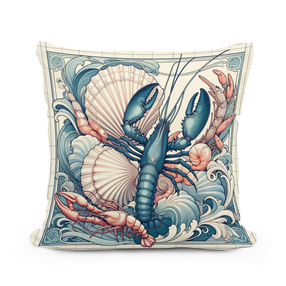 Seafood Splendor Cotton Cushion