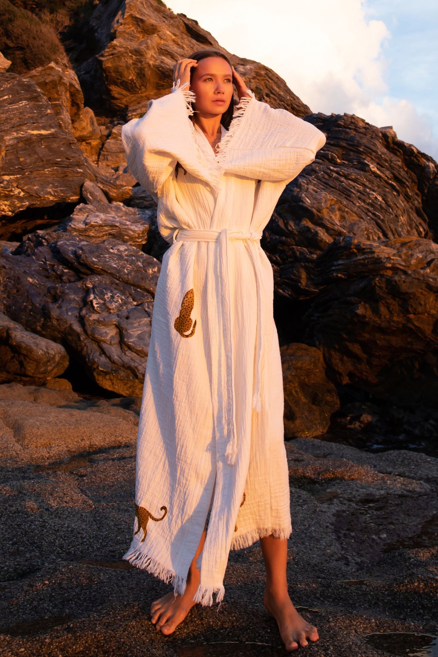 WILD LEOPARD Kimono in Brown