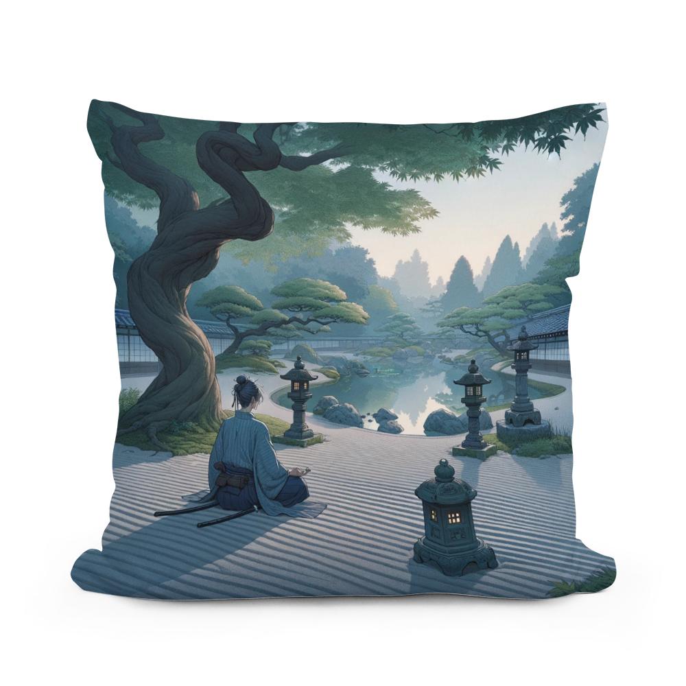 Samurai Serenity Cotton Cushion