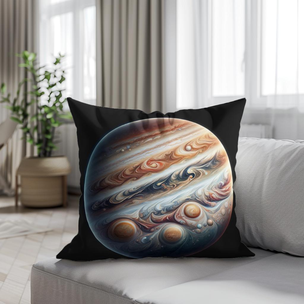 Jupiter's Swirling Majesty Cotton Cushion