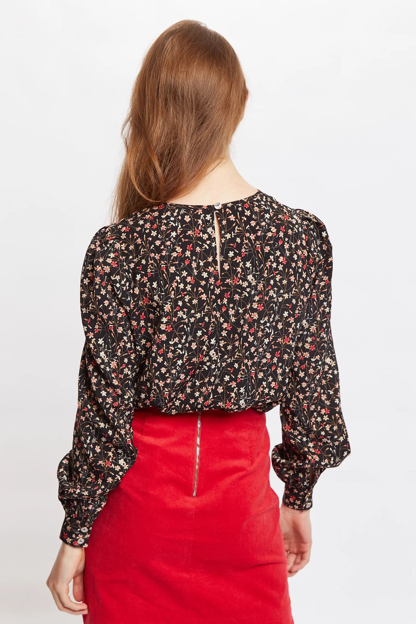 Lima Wax Flower Print Long Sleeve Blouse