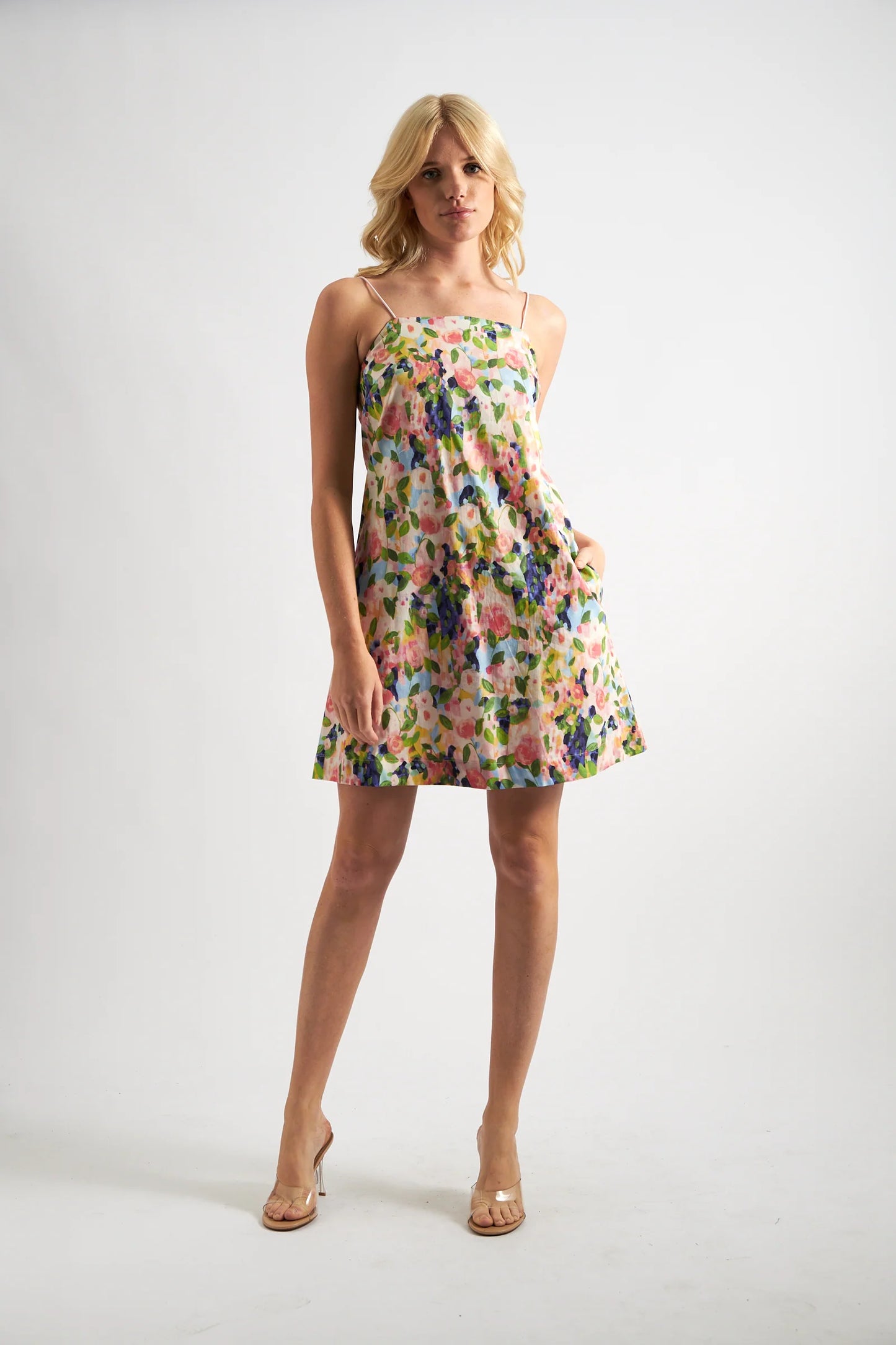 Linsey Summer Dream Print Strappy Mini Sundress