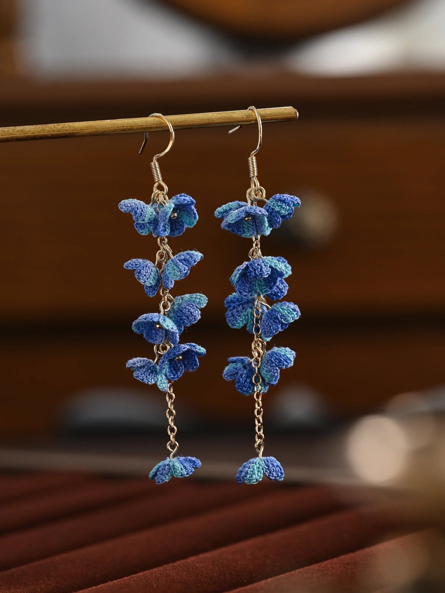 Bloomfall Micro Crochet Earrings – Cascading Floral Dangles in Dreamy Colours
