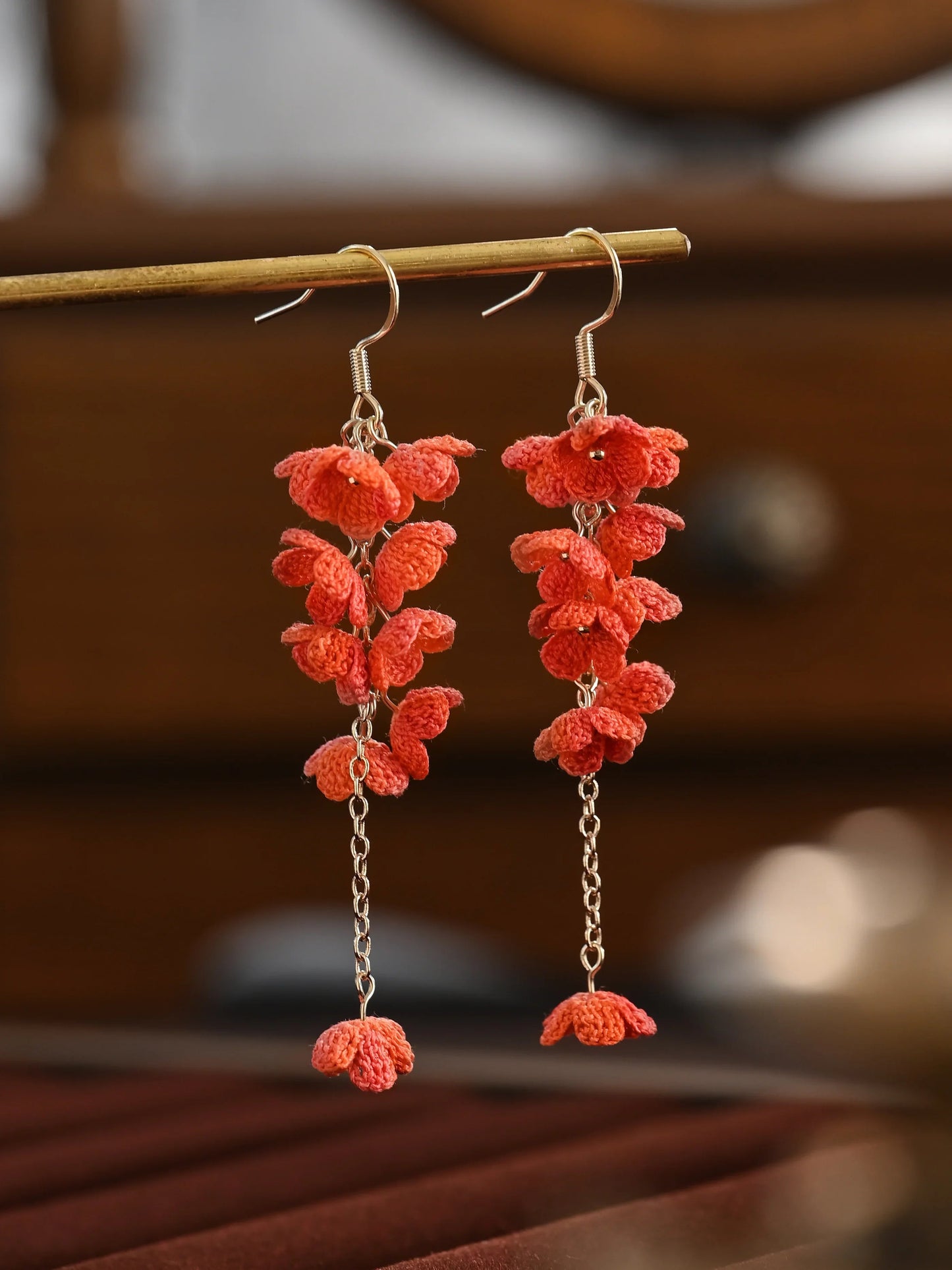 Bloomfall Micro Crochet Earrings – Cascading Floral Dangles in Dreamy Colours
