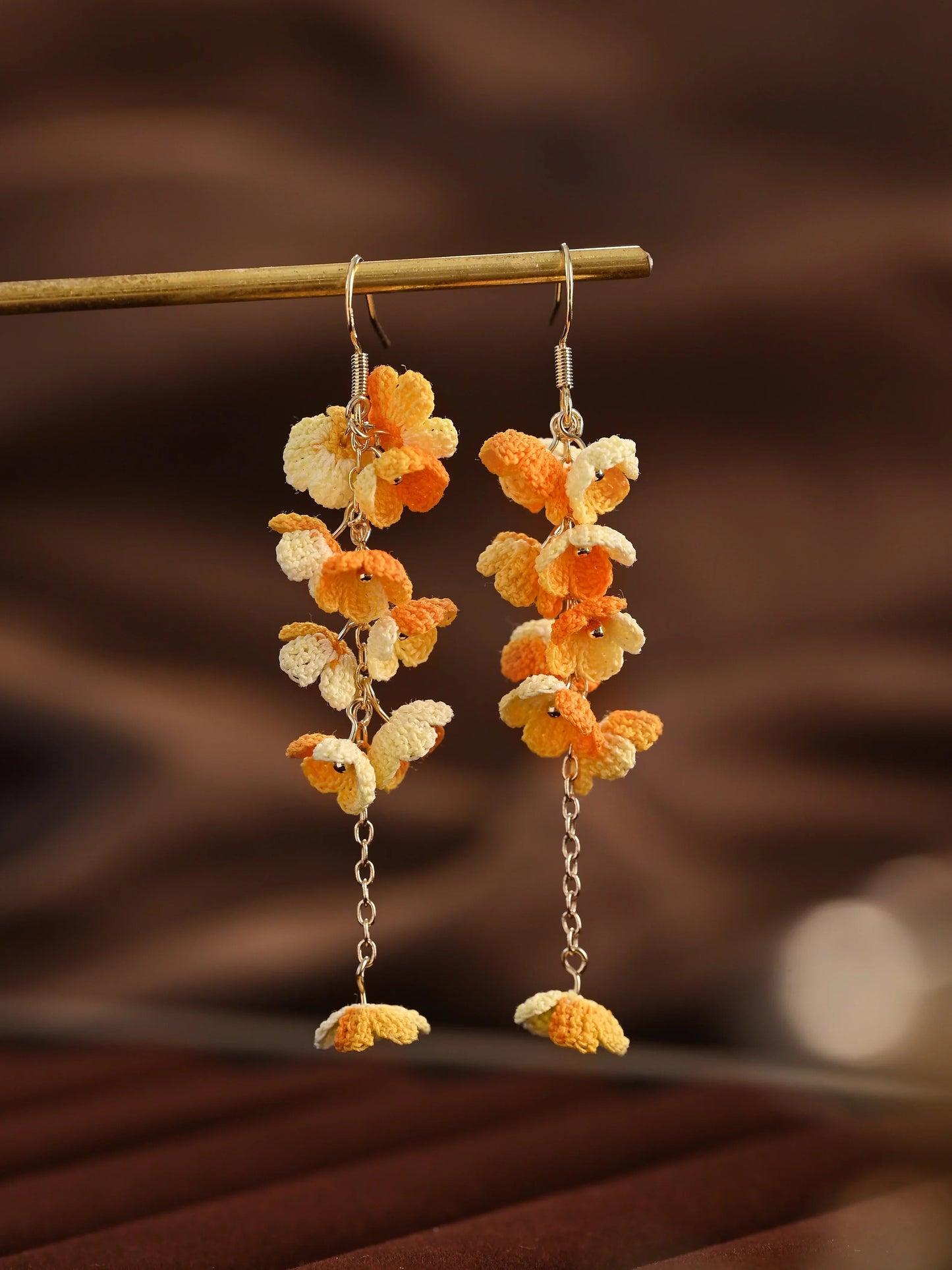 Bloomfall Micro Crochet Earrings – Cascading Floral Dangles in Dreamy Colours