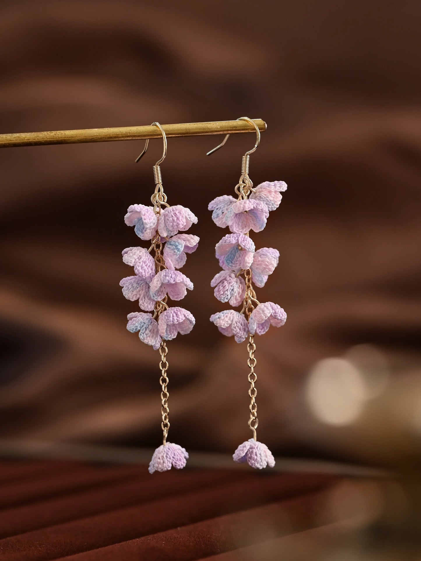 Bloomfall Micro Crochet Earrings – Cascading Floral Dangles in Dreamy Colours