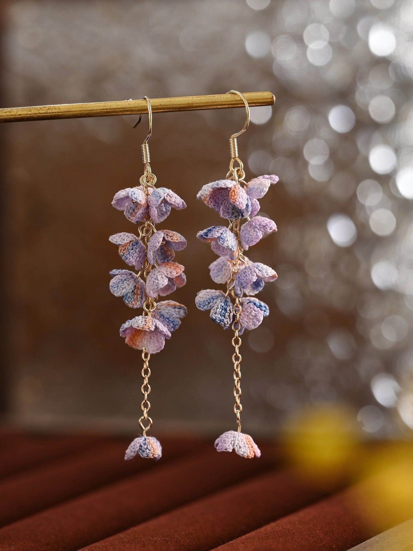Bloomfall Micro Crochet Earrings – Cascading Floral Dangles in Dreamy Colours