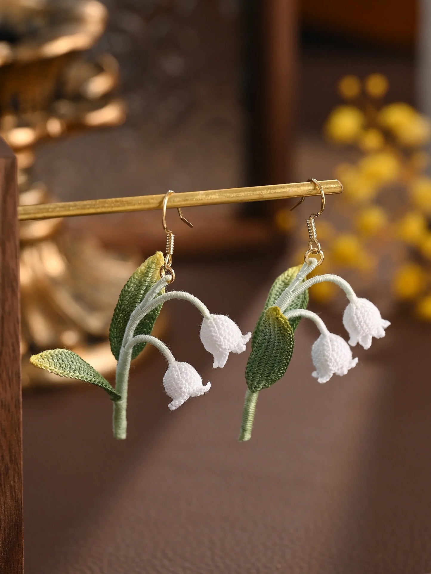Lily of the Valley Micro Crochet Earrings