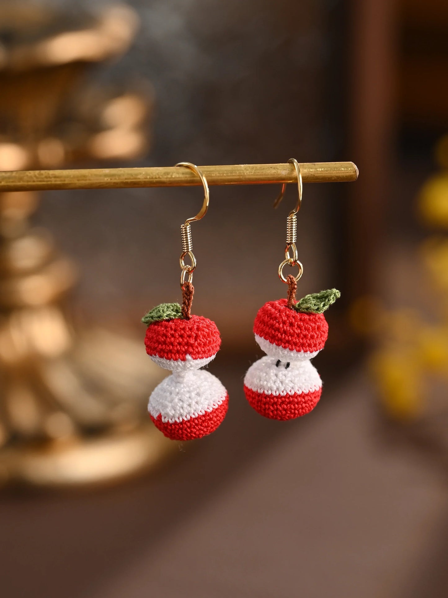 Apple Micro Crochet Earrings