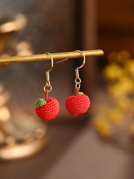 Apple Micro Crochet Earrings