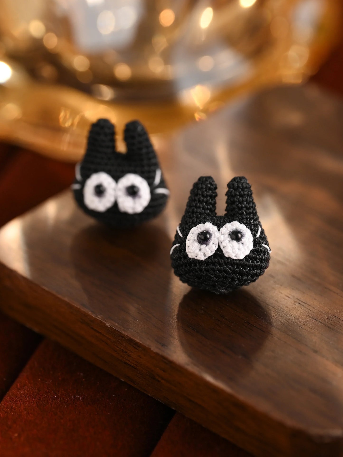 Mystery Black Cat Micro Crochet Earrings – Tiny Handmade Familiar With Big Personality